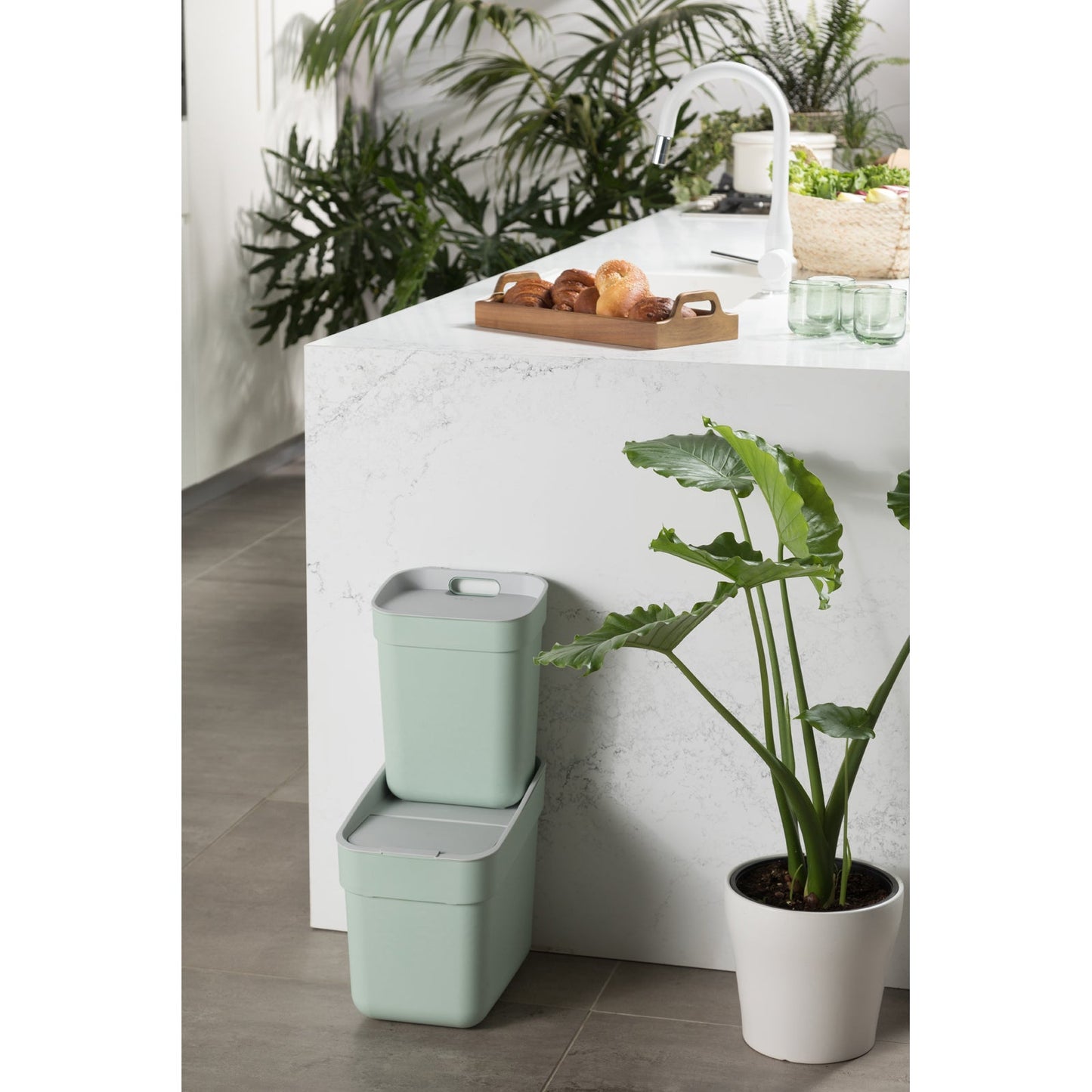 10L Ready to Collect Waste Separation Bin - Green - mazeproducts