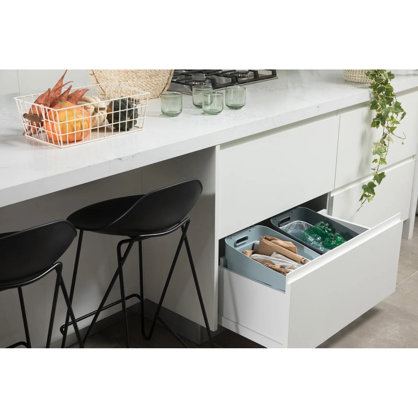 20L Ready to Collect Waste Separation Bin - Dark Grey - mazeproducts