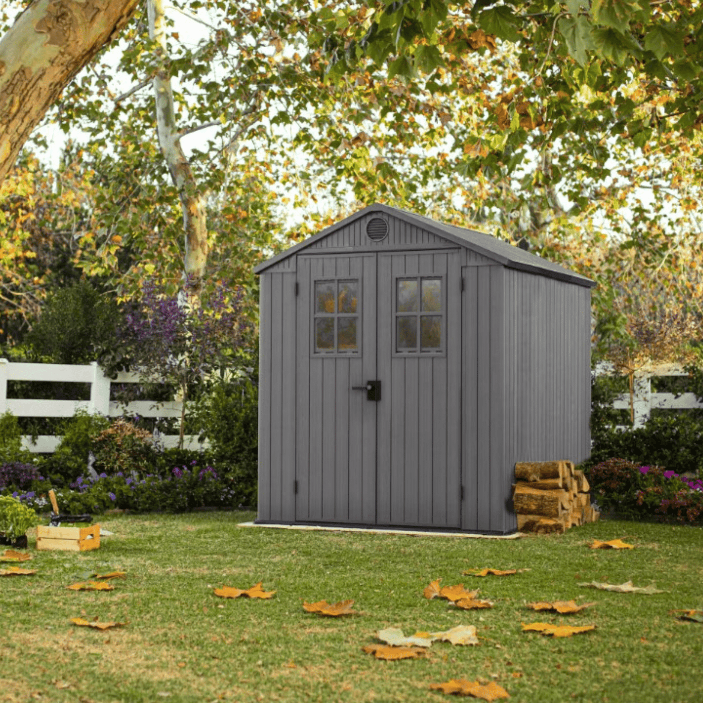 Keter Darwin 6x8 Garden Shed - Grey (1.9 x 2.4m) - mazeproducts