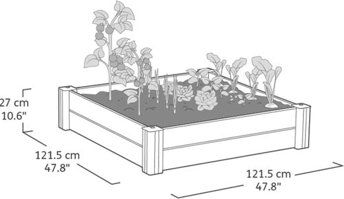 Keter Vista Garden Bed - Brown - mazeproducts