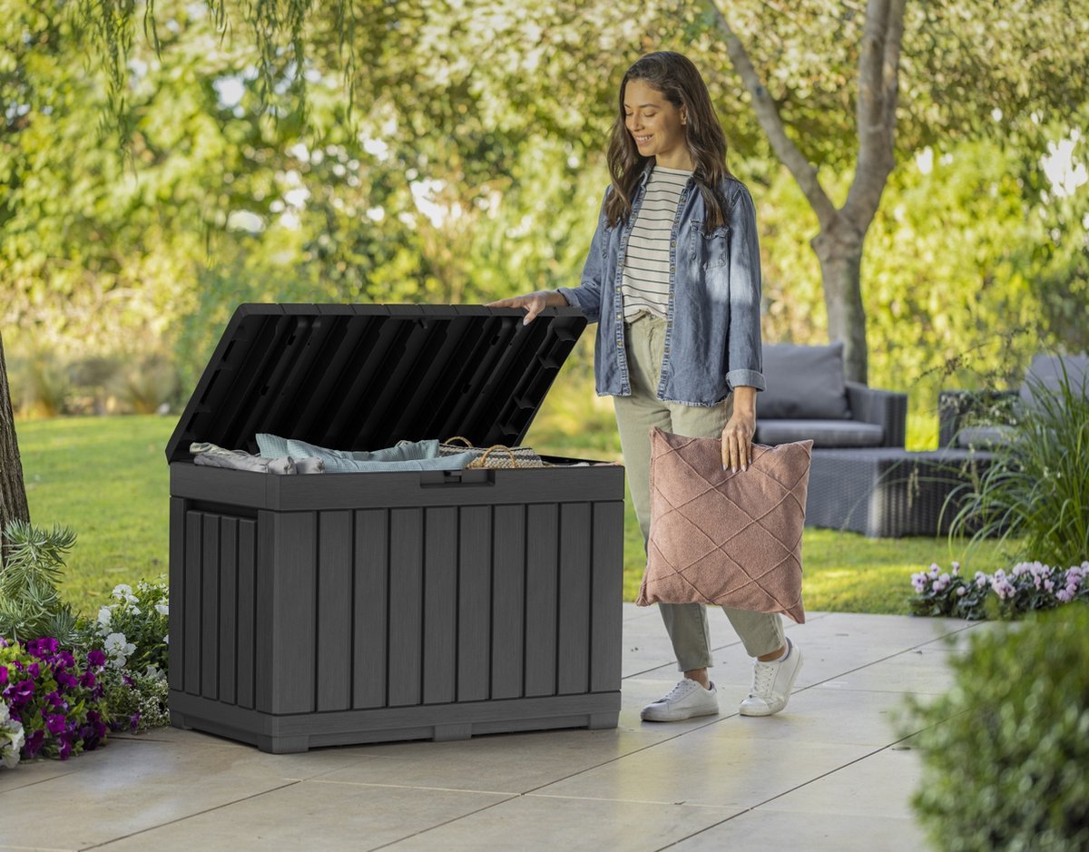 Keter Kentwood 190L Storage Box - Graphite - mazeproducts