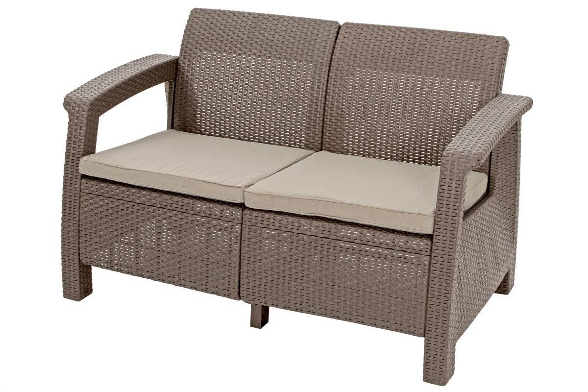 Keter Corfu 4 Seater Lounge Set - Cappuccino - mazeproducts