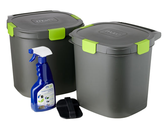 14lt Indoor Composter Twin Pack - Airtight Bokashi System - mazeproducts