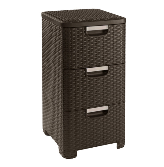 Curver Style Storage 3 Drawer Set - Brown (14L) - mazeproducts