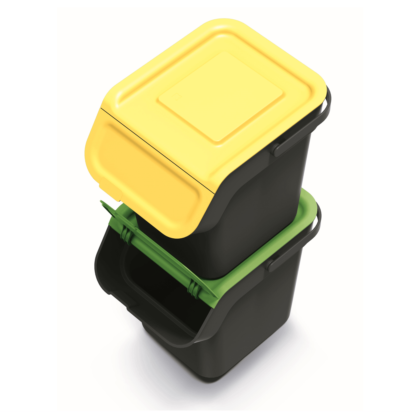 20L KADDI Q Waste Separation Bins - Set of 4 - Black - mazeproducts