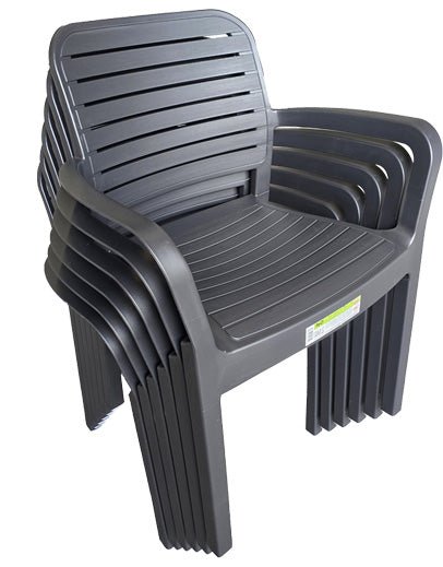 Keter Chloe Dining Chair - Graphite - 6 PACK - mazeproducts