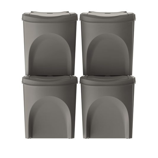 25L SORTIBOX K Waste Separation Bins - Set of 4 - Grey - mazeproducts