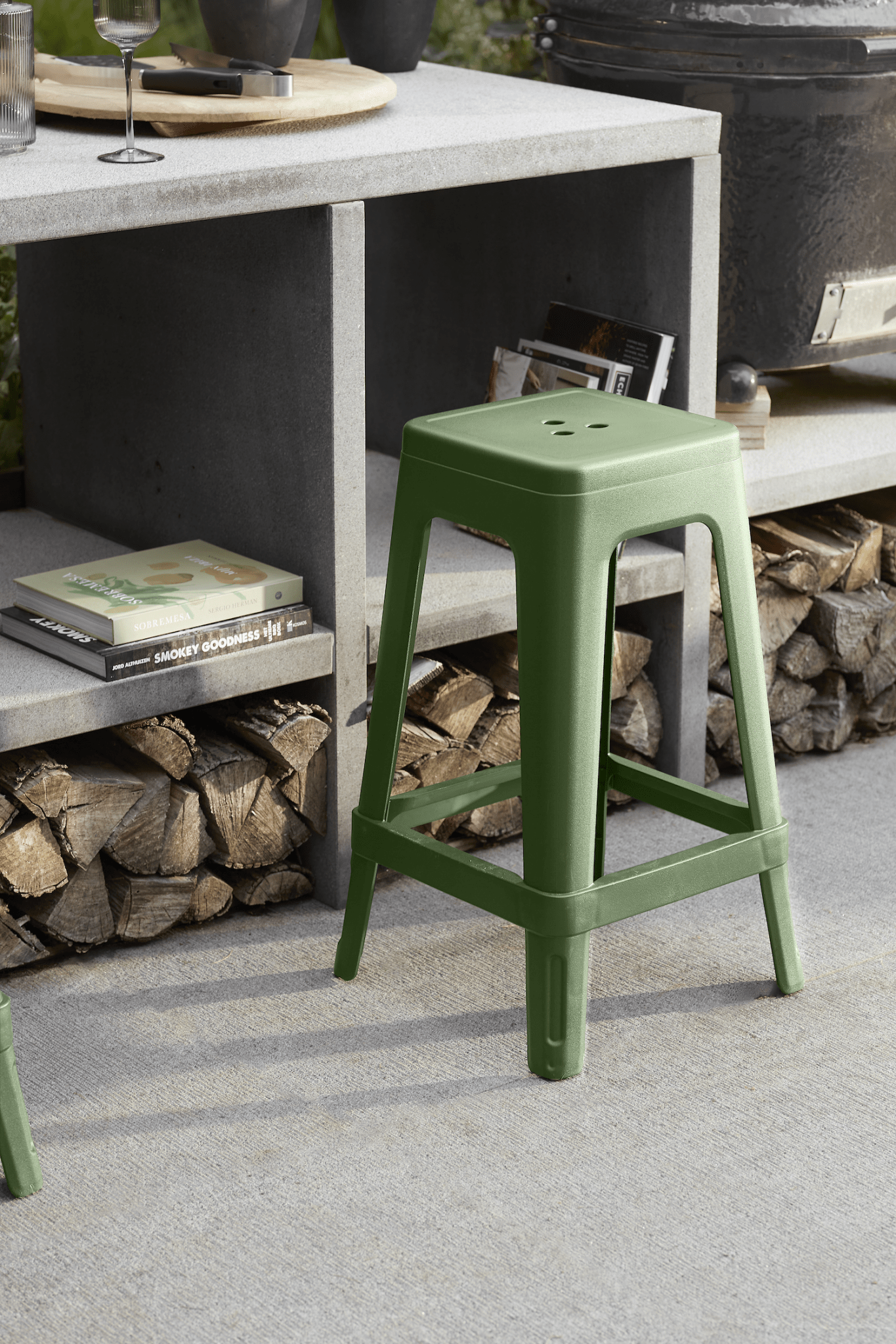 Keter Lucca Indoor/Outdoor Bar Stool - Green - mazeproducts