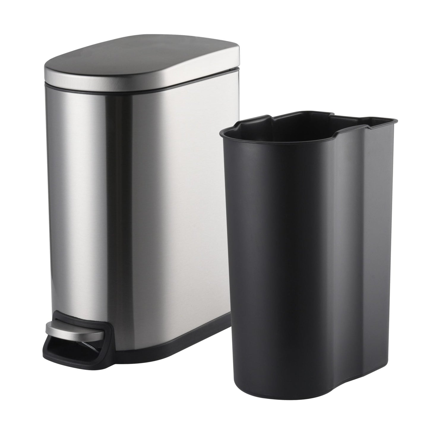 Stainless Steel Narrow Pedal Bin - 40L - mazeproducts