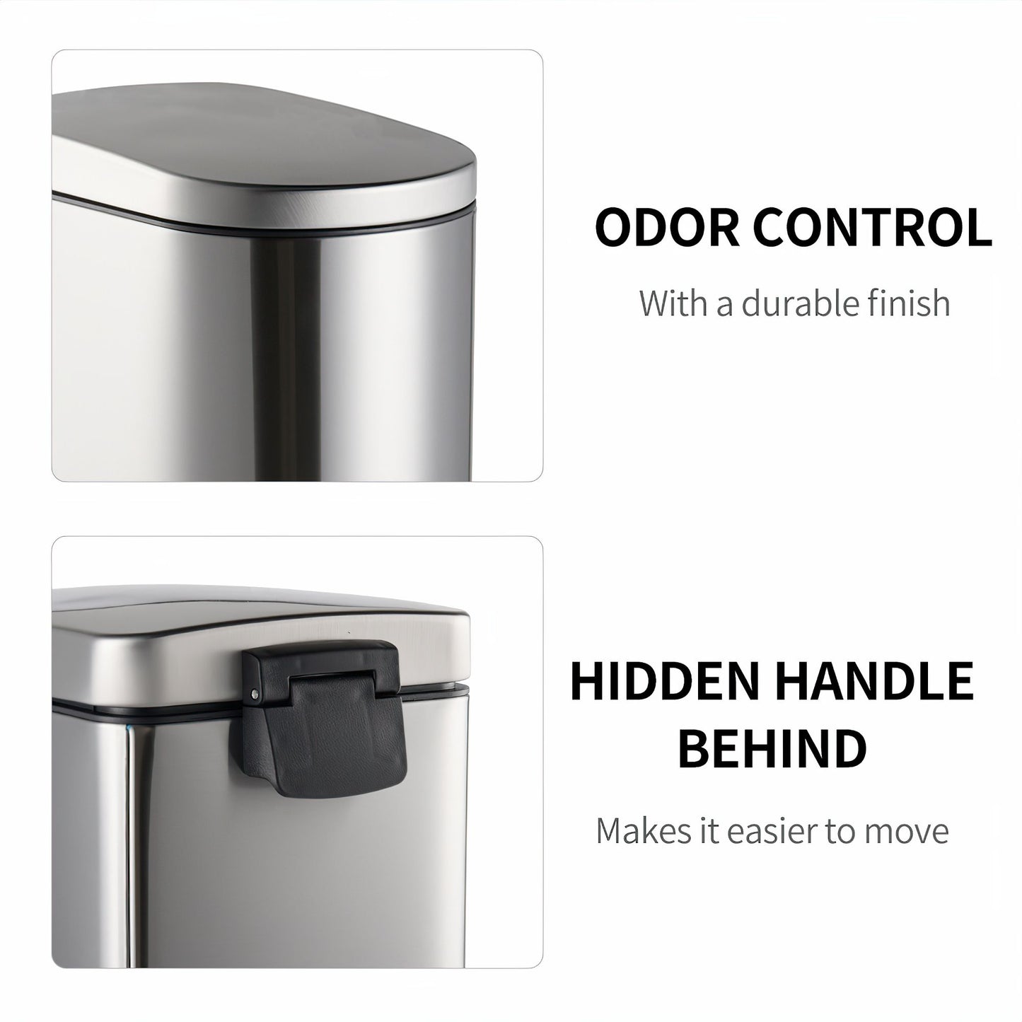 Stainless Steel Narrow Pedal Bin - 40L - mazeproducts