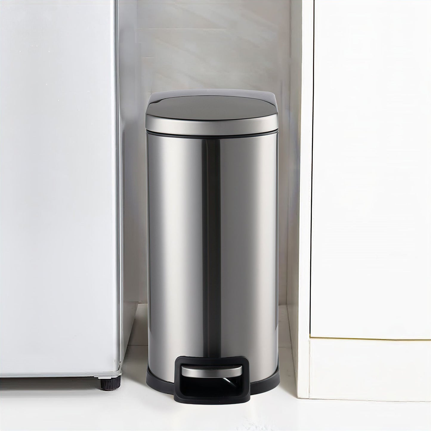 Stainless Steel Narrow Pedal Bin - 40L - mazeproducts