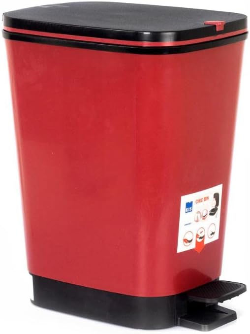 Curver Chic 45L Pedal Bin - Red - mazeproducts