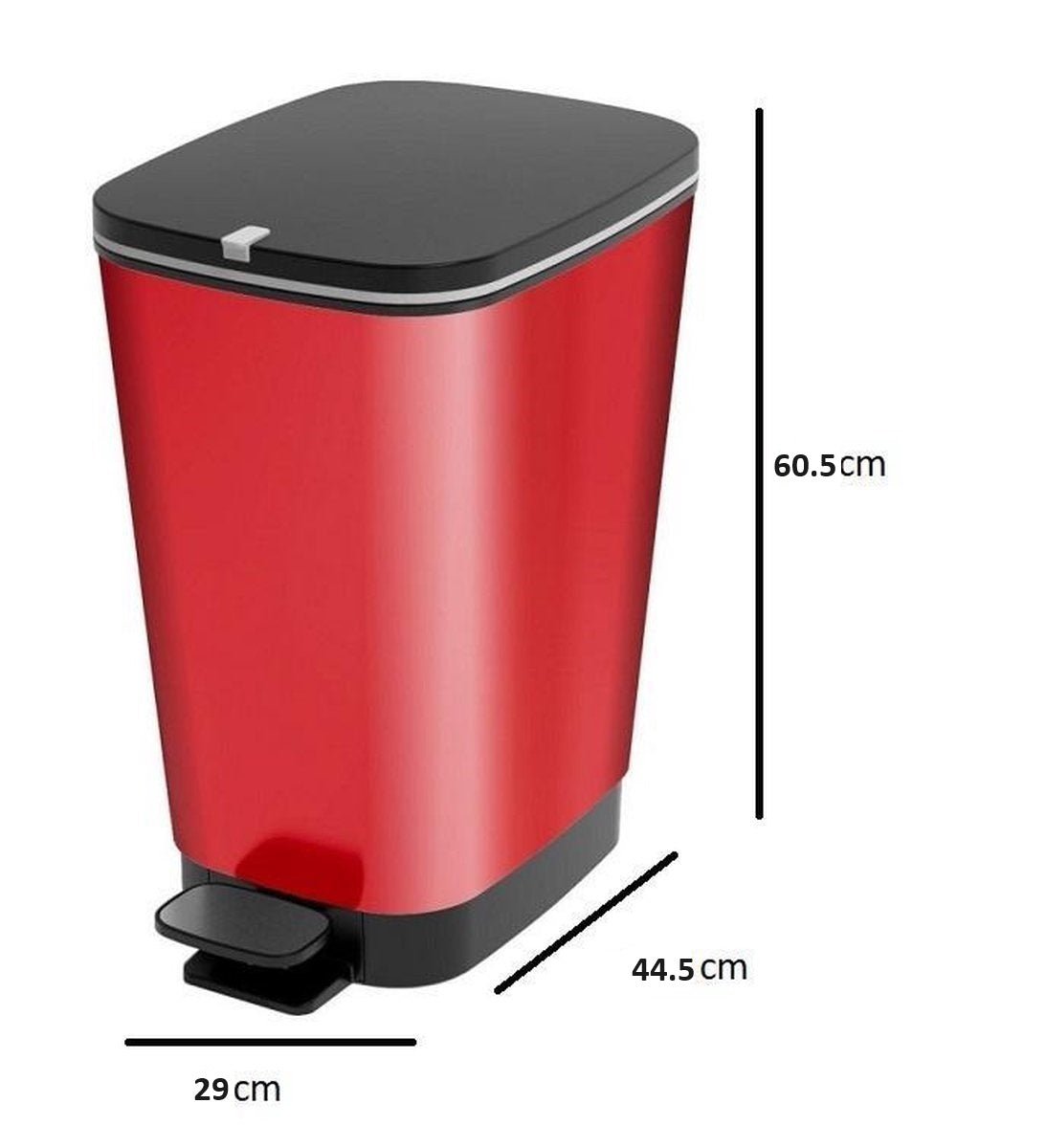 Curver Chic 45L Pedal Bin - Red - mazeproducts