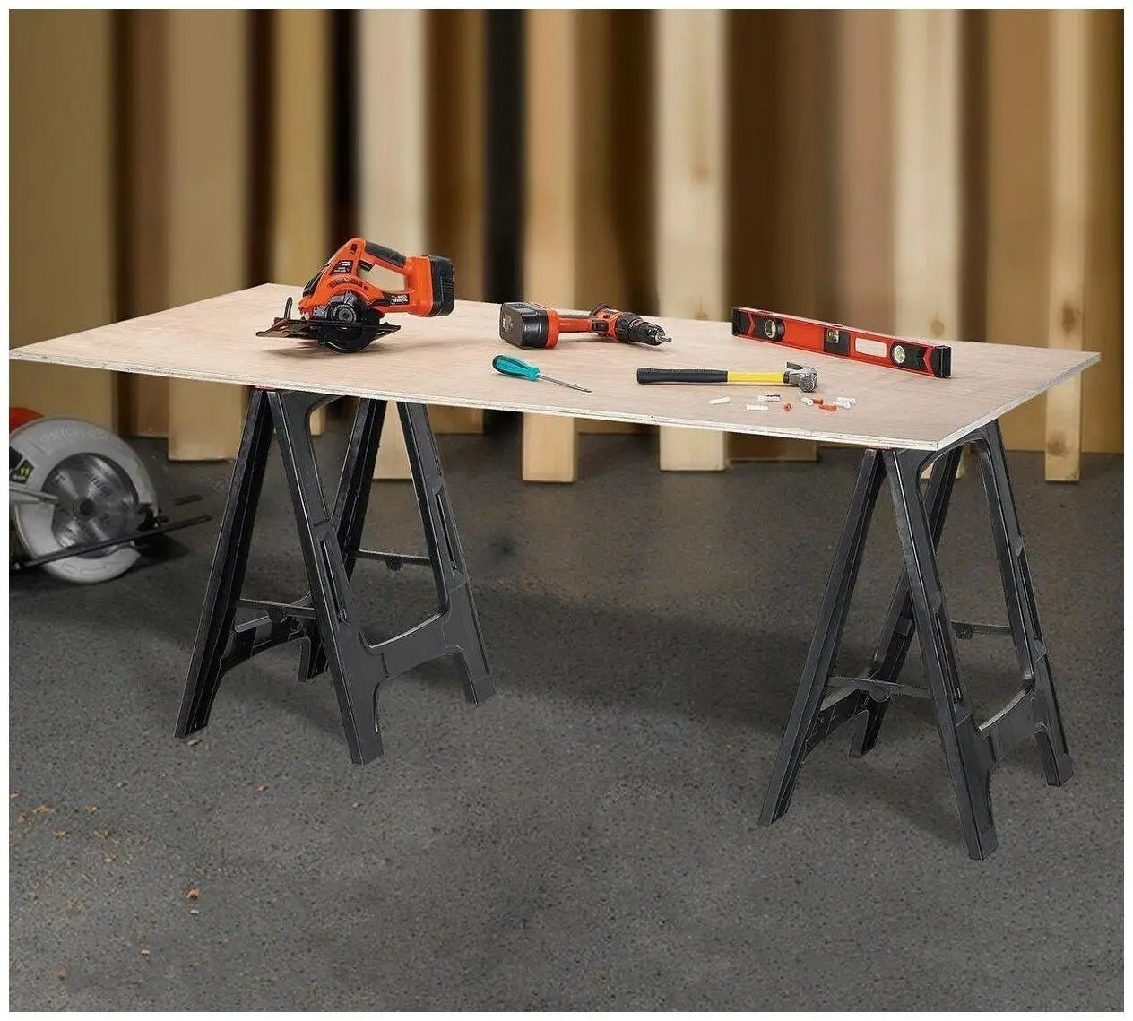 Keter Folding Sawhorse Twin Pack - mazeproducts