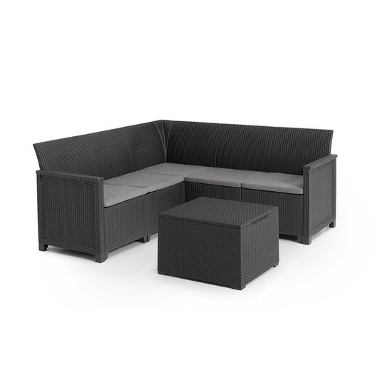 Keter Emma Corner Lounge Set - With Storage Table - mazeproducts