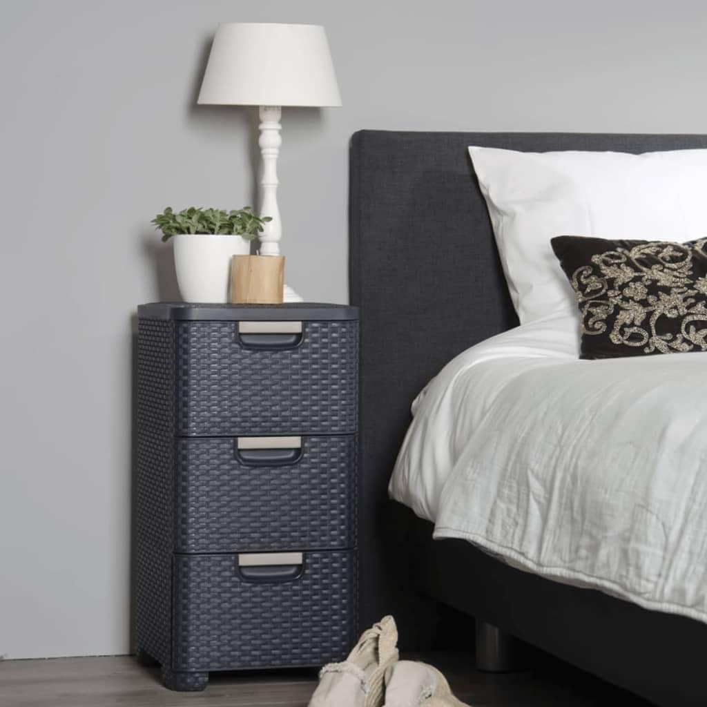 Curver Style Storage 3 Drawer Set - Grey (14L) - mazeproducts