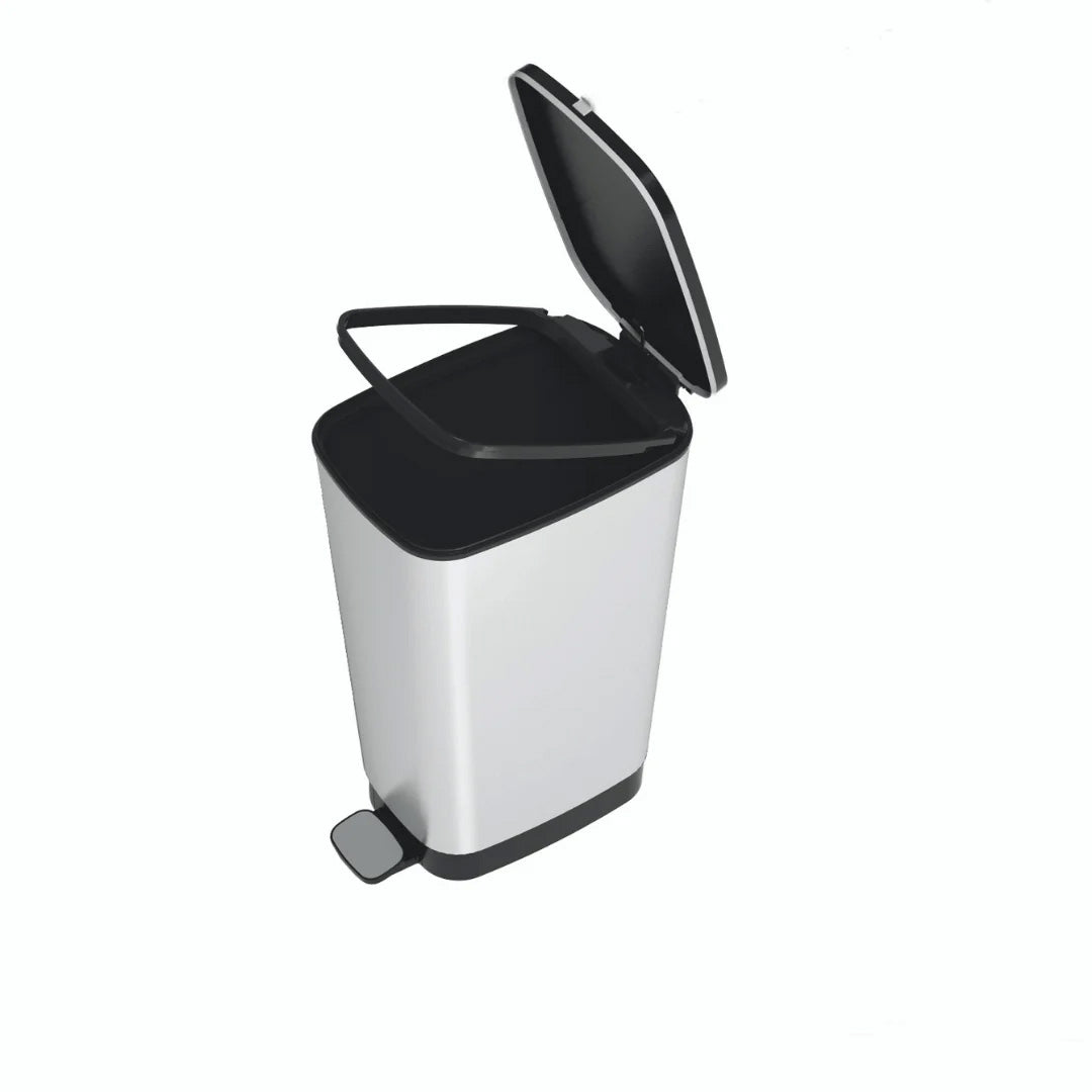 Curver Chic 45L Pedal Bin - Steel Look - mazeproducts
