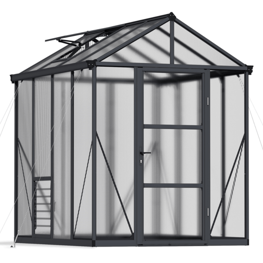 GLORY 6' x 8' Premium Greenhouse - Grey Frame (2.0m x 2.5m) - mazeproducts