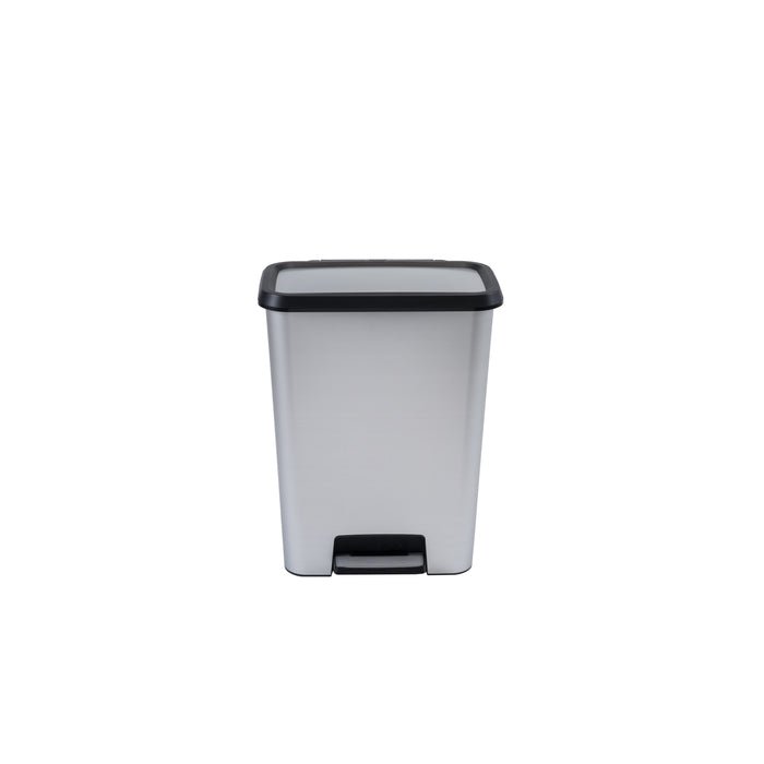 Curver Compatta 50L Duo 23+23L Recycling Bin - Steel Look - mazeproducts