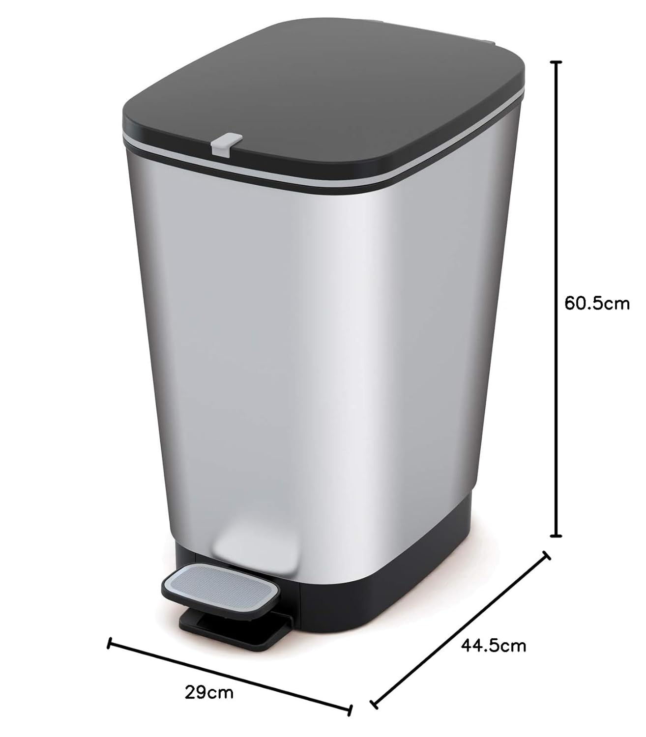 Curver Chic 45L Pedal Bin - Steel Look - mazeproducts