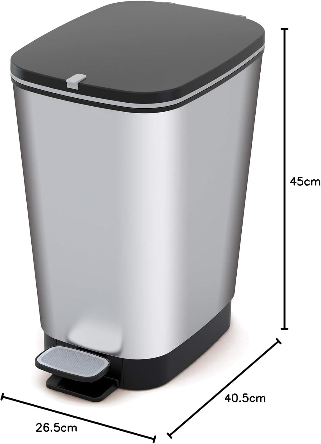 Curver Chic 35L Pedal Bin - Steel Look - mazeproducts