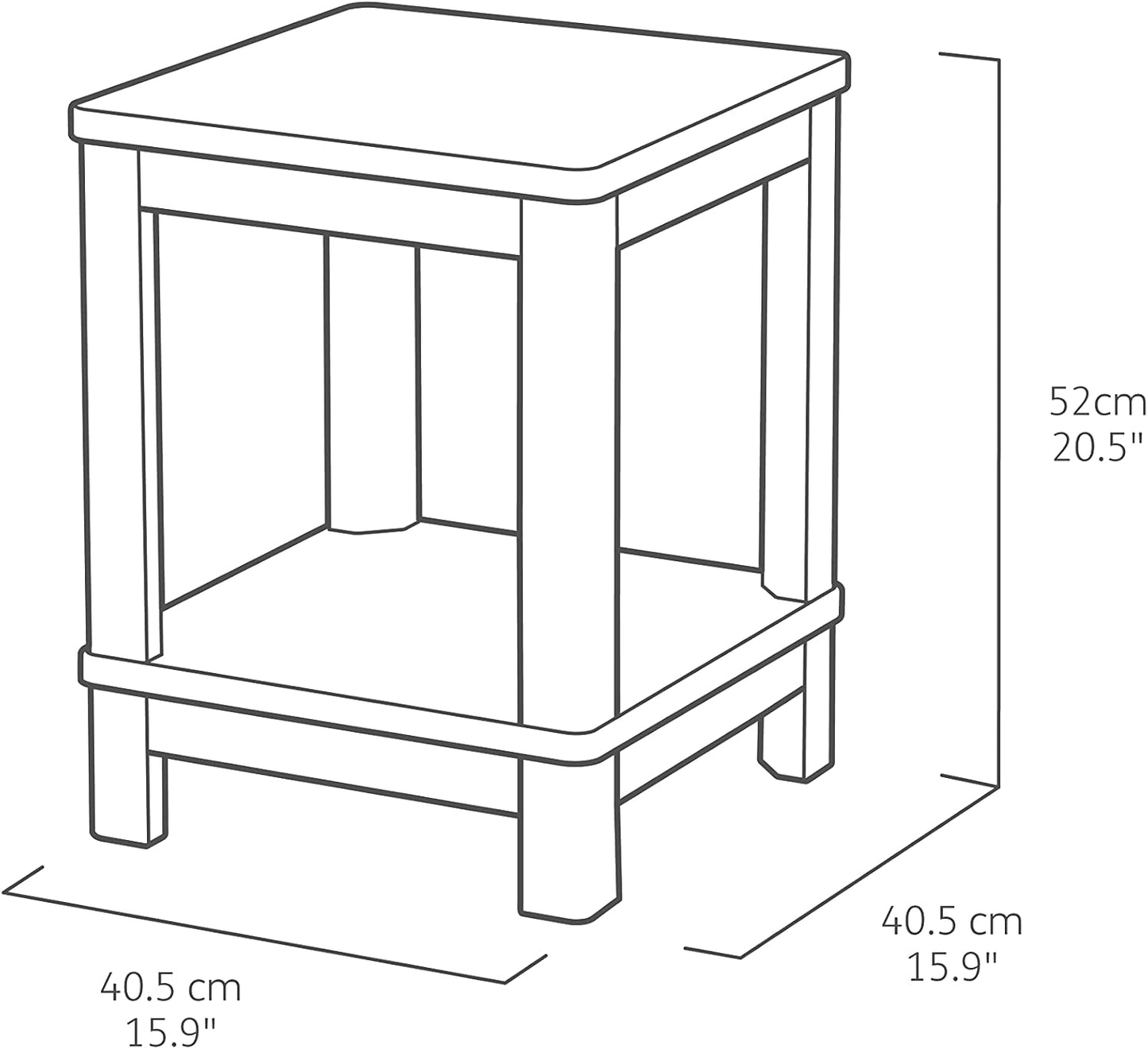 Keter Deluxe Side Table - White - mazeproducts