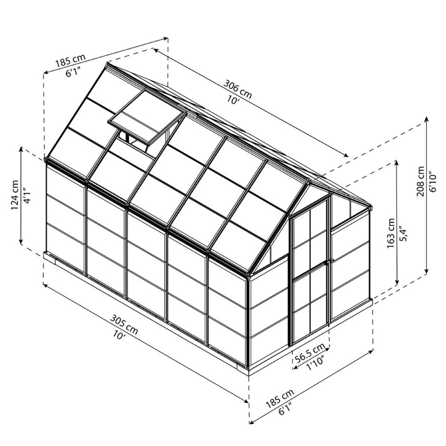6' x 10' Harmony Greenhouse (1.9m x 3.1m) - mazeproducts