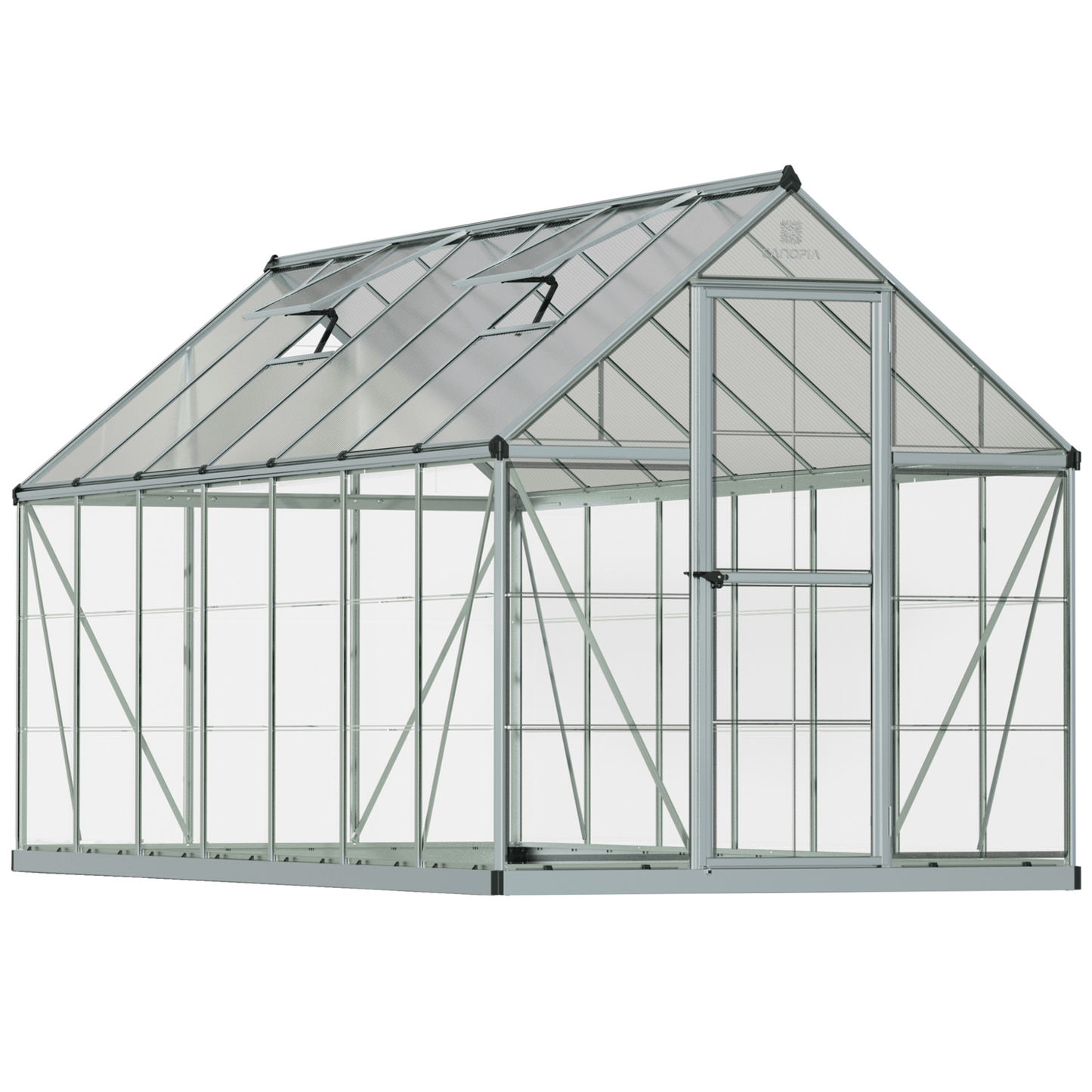 PRE ORDER OCT. - 6' x 14' Hybrid Greenhouse - Silver Frame (1.9m x 4.3m) - mazeproducts
