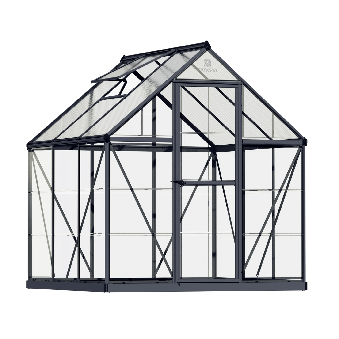 PRE ORDER OCT. - 6' x 6' Hybrid Greenhouse - Grey Frame (1.9m x 1.9m) - mazeproducts