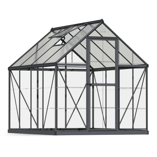 6' x 8' Hybrid Greenhouse - Grey Frame (1.9m x 2.5m) - mazeproducts