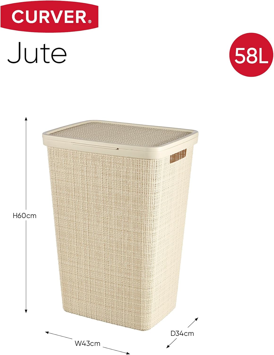 Curver Jute Laundry Hamper - mazeproducts