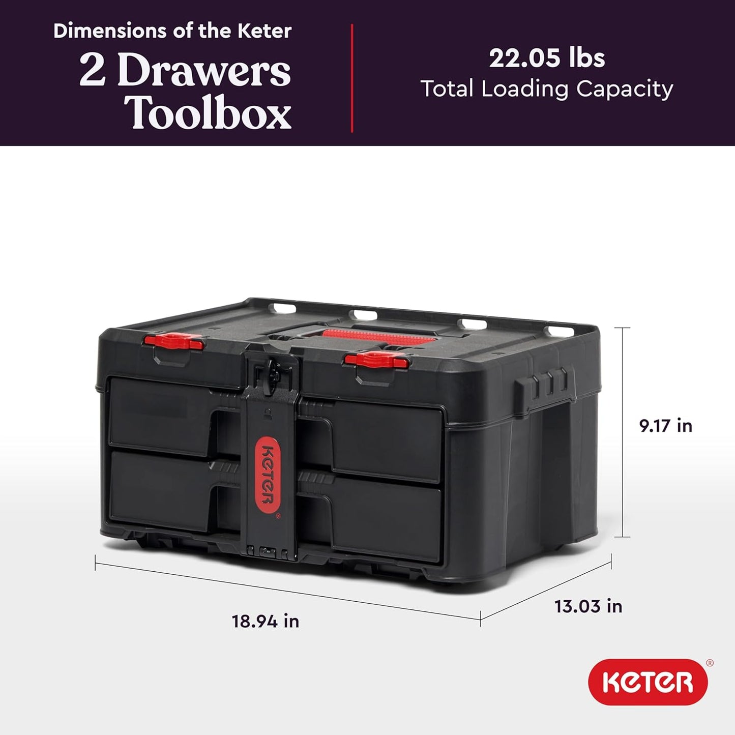 Keter STACK N’ ROLL 2 Drawers - mazeproducts