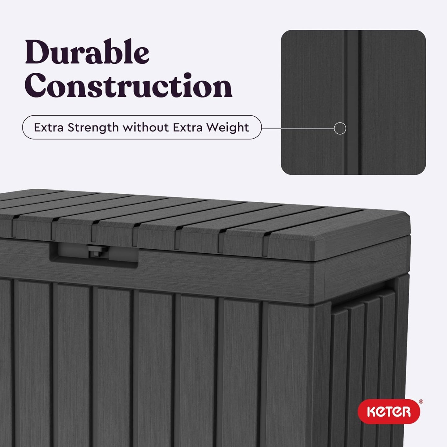 Keter Kentwood 190L Storage Box - Graphite - mazeproducts
