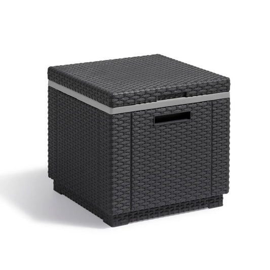 Keter Ice Cube Cooler - Side Table - Graphite/White - mazeproducts