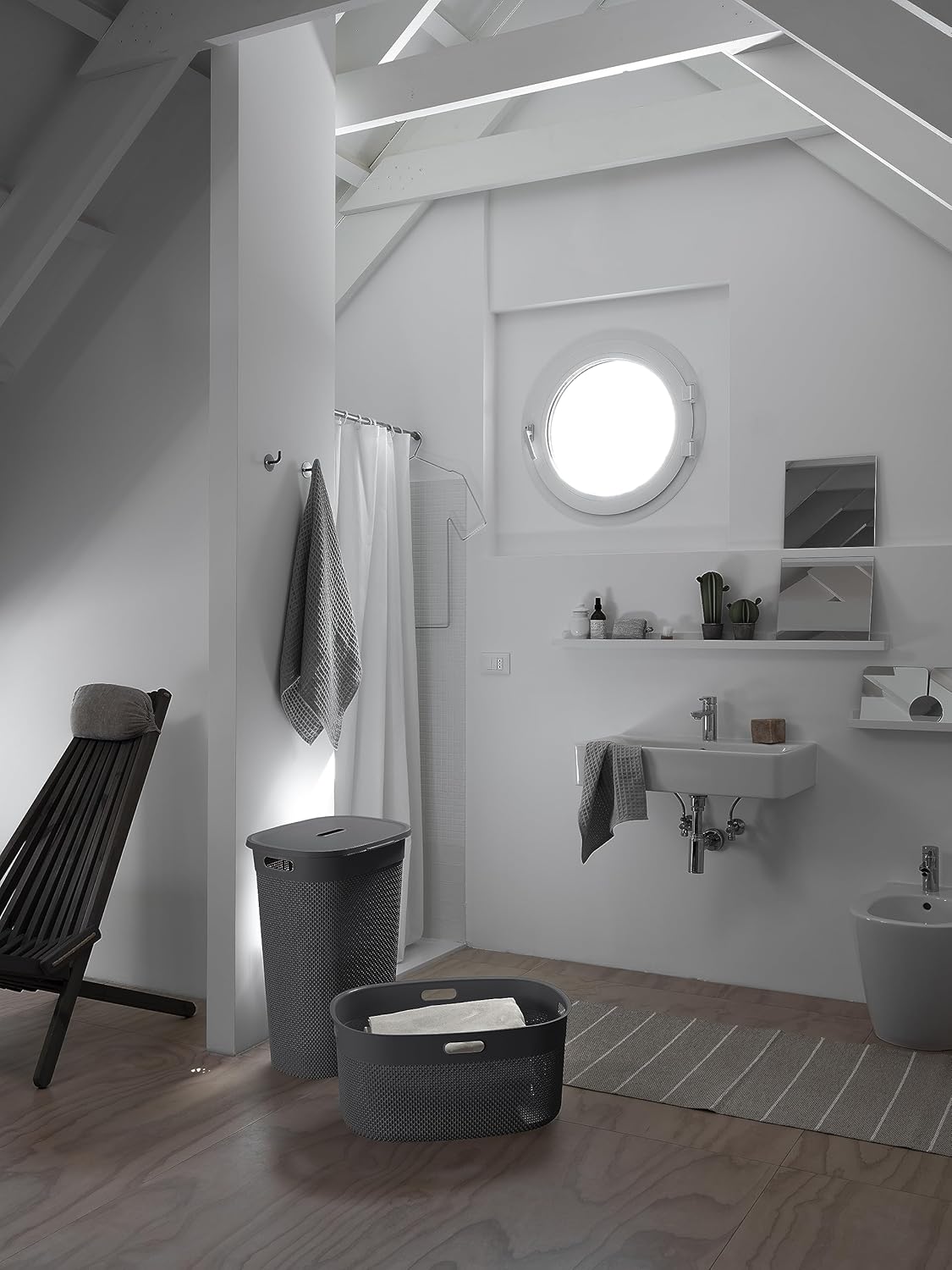 KIS Filo Laundry Basket (45L) - Dark Grey - mazeproducts