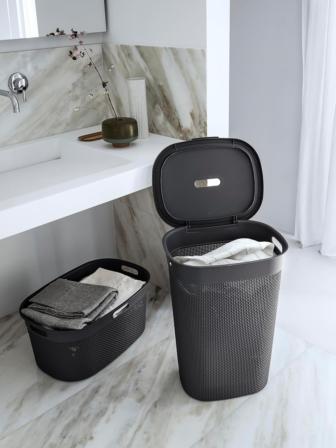 KIS Filo Laundry Basket (45L) - Dark Grey - mazeproducts