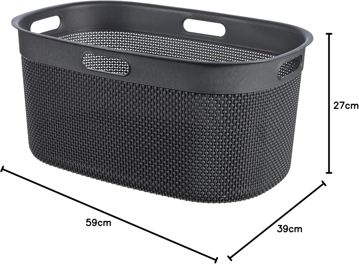 KIS Filo Laundry Basket (45L) - Dark Grey - mazeproducts