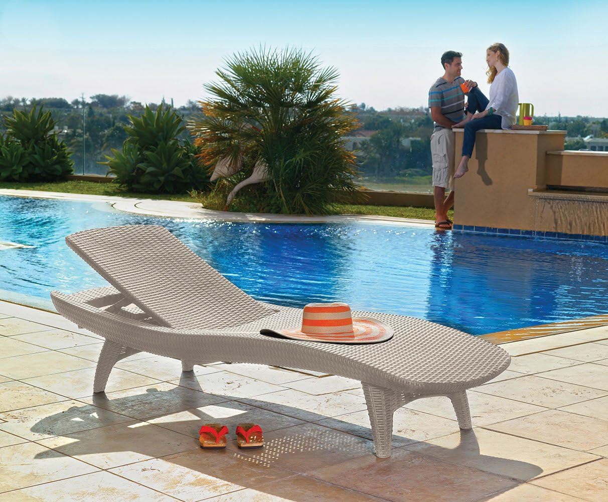 Keter Pacific Sun Loungers White - mazeproducts