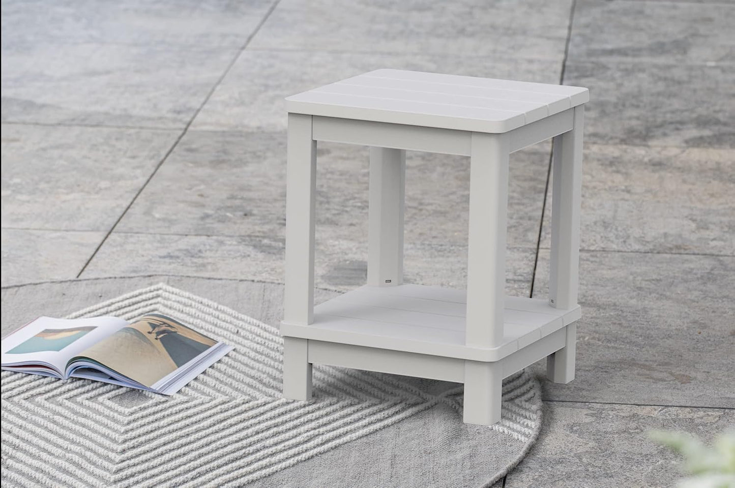 Keter Deluxe Side Table - White - mazeproducts