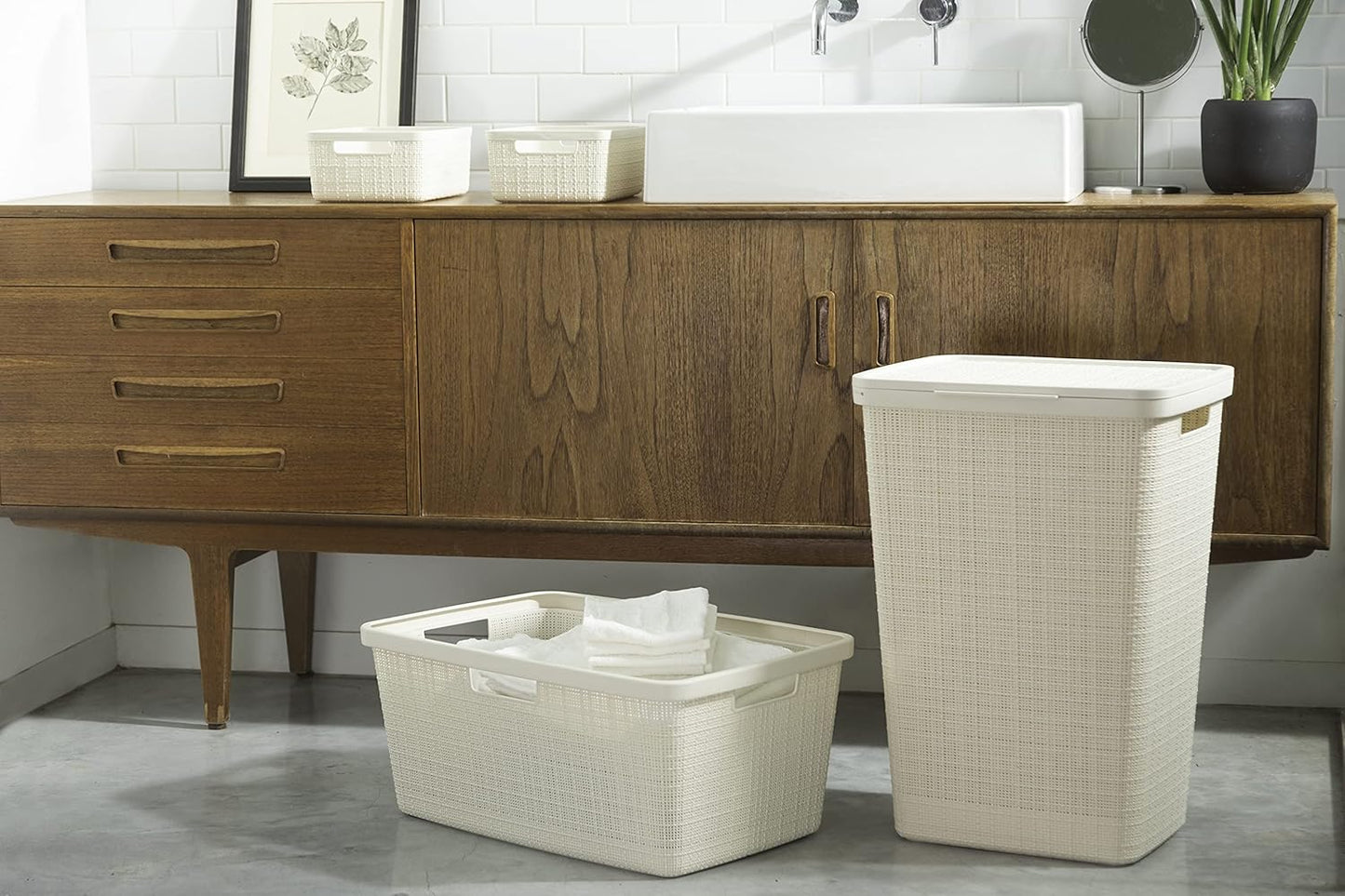 Curver Jute Laundry Hamper - mazeproducts