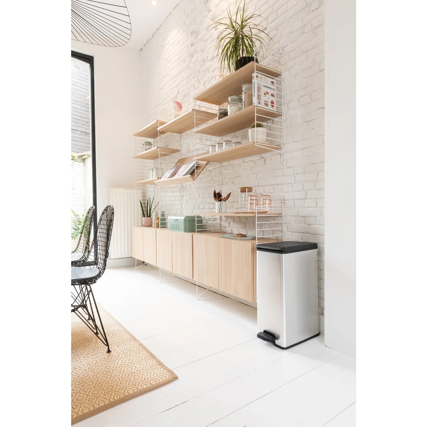 Curver Deco Slim Pedal Bin – 40L – Silver - mazeproducts