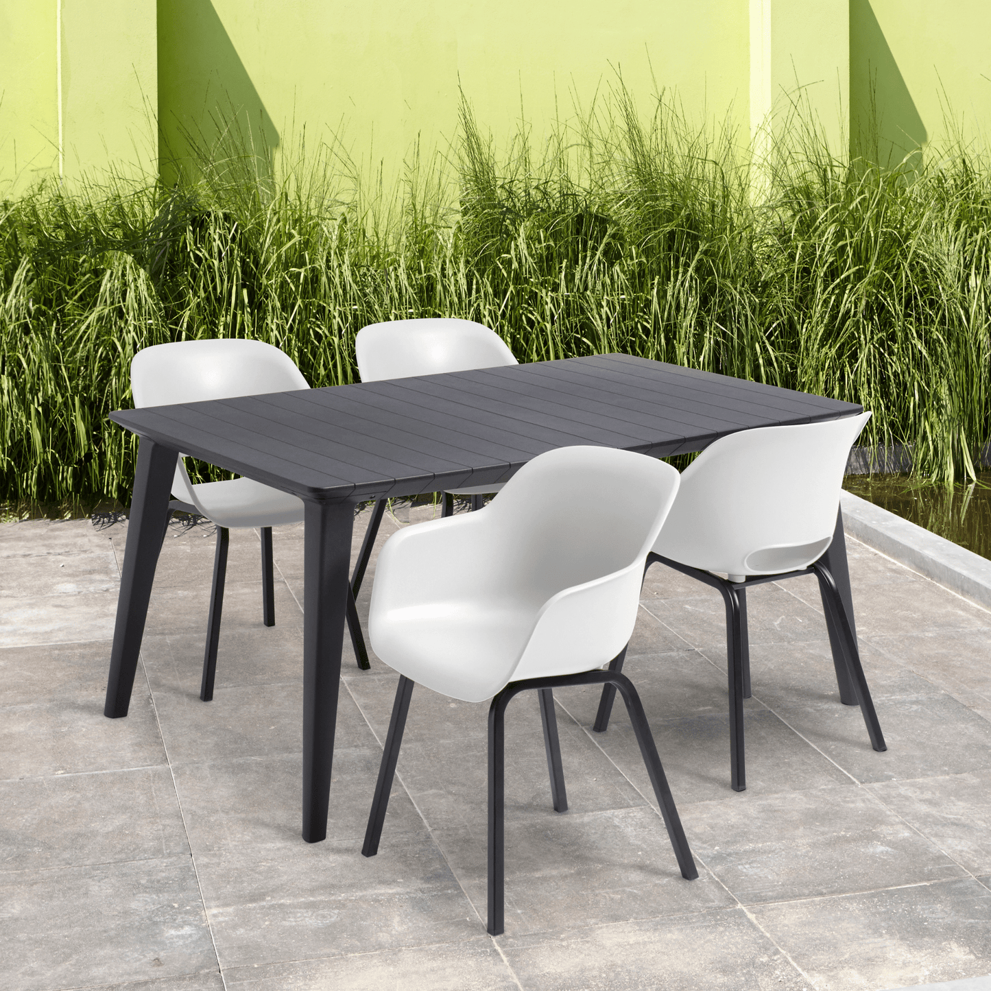 Keter Noa Dining Chair - White - 2 Pack - mazeproducts