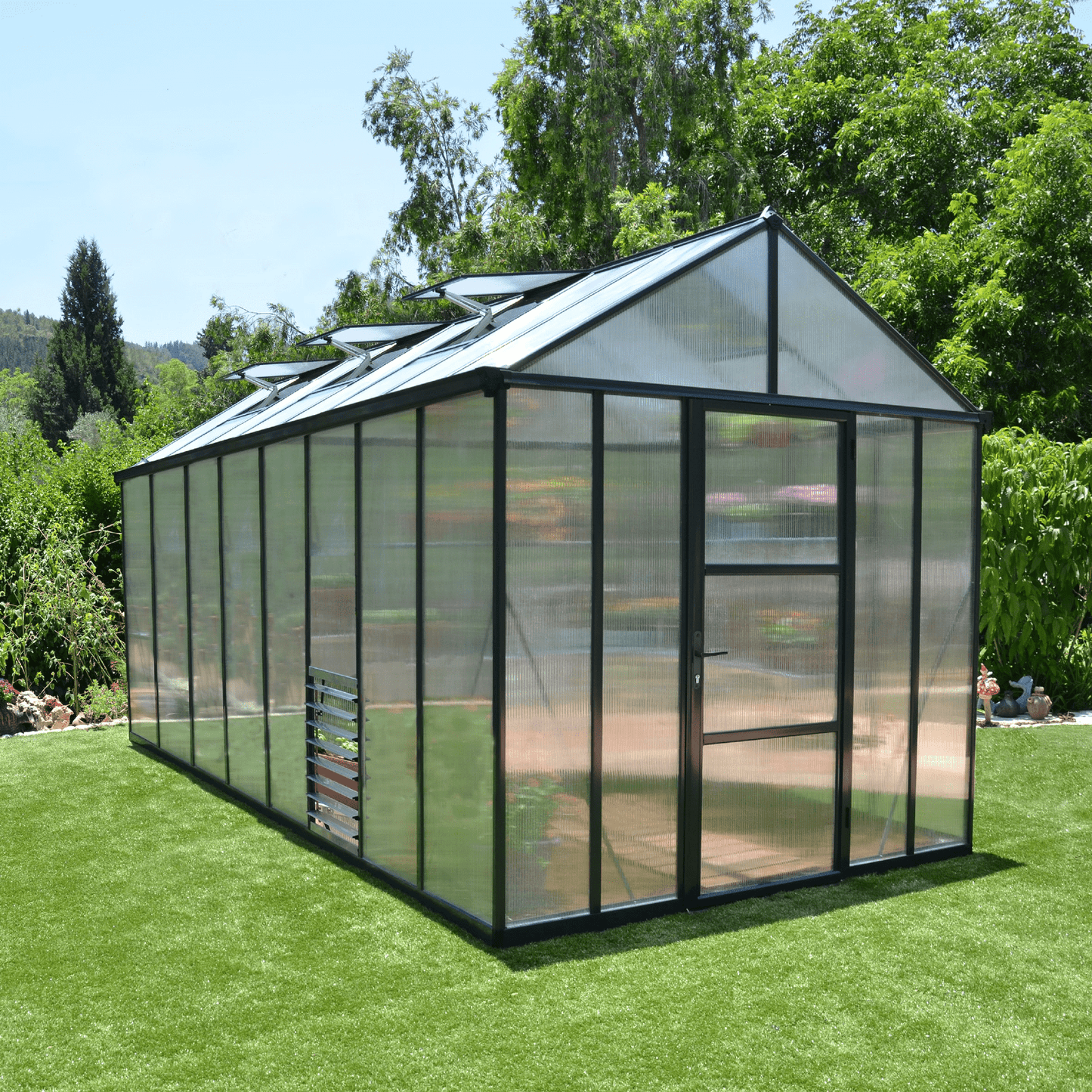 PRE ORDER: OCT. - GLORY 8' x 16' Premium Greenhouse - Grey Frame (2.5m x 4.9m) - mazeproducts