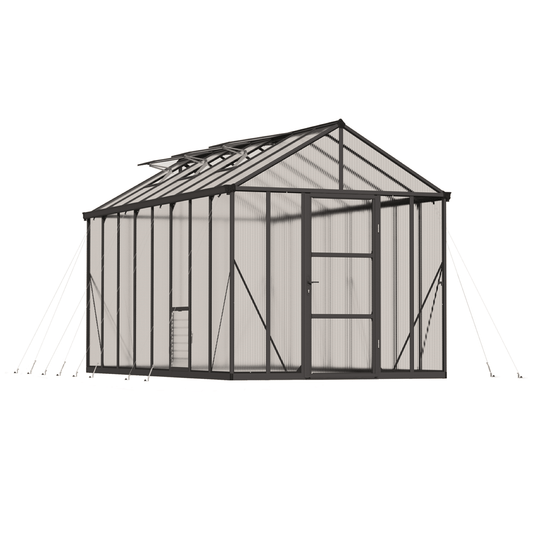 PRE ORDER: OCT. - GLORY 8' x 16' Premium Greenhouse - Grey Frame (2.5m x 4.9m) - mazeproducts