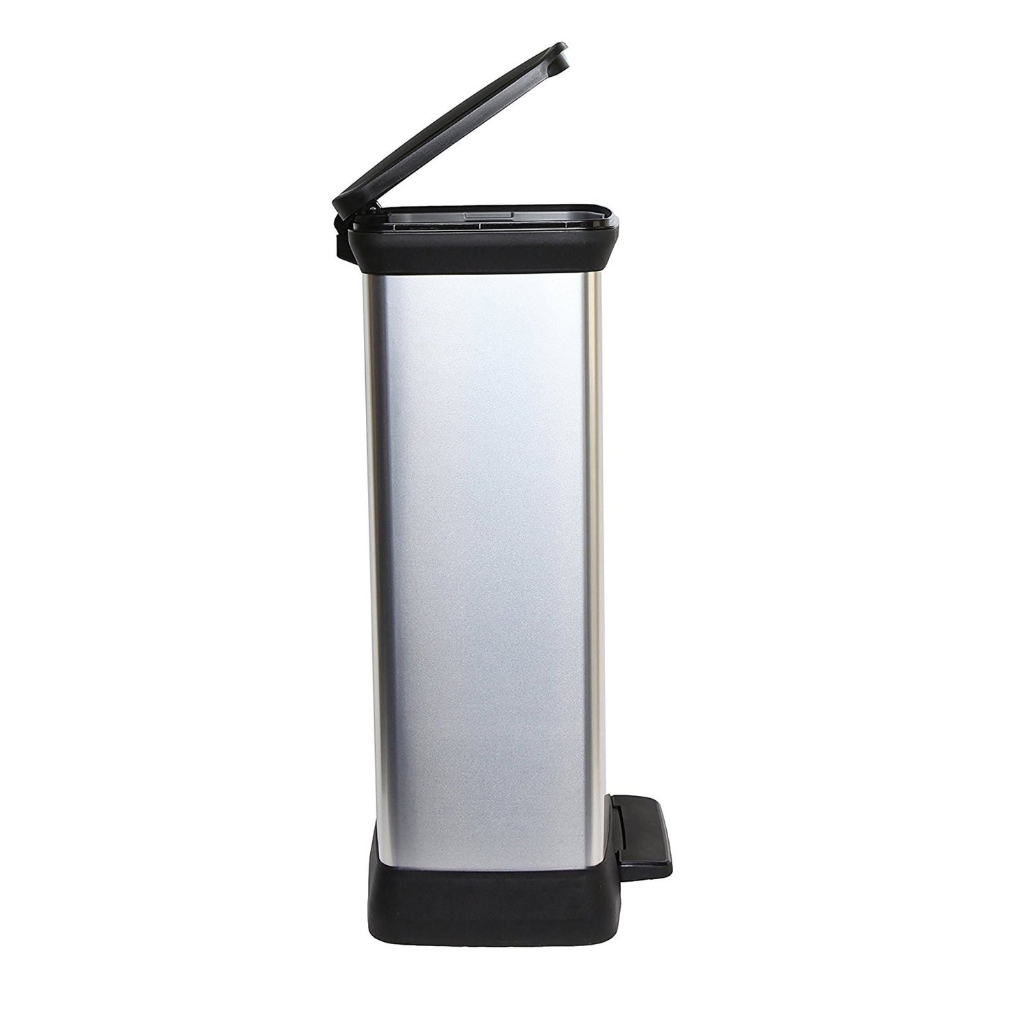 Curver Deco Pedal Bin - 50L - Steel Look - mazeproducts