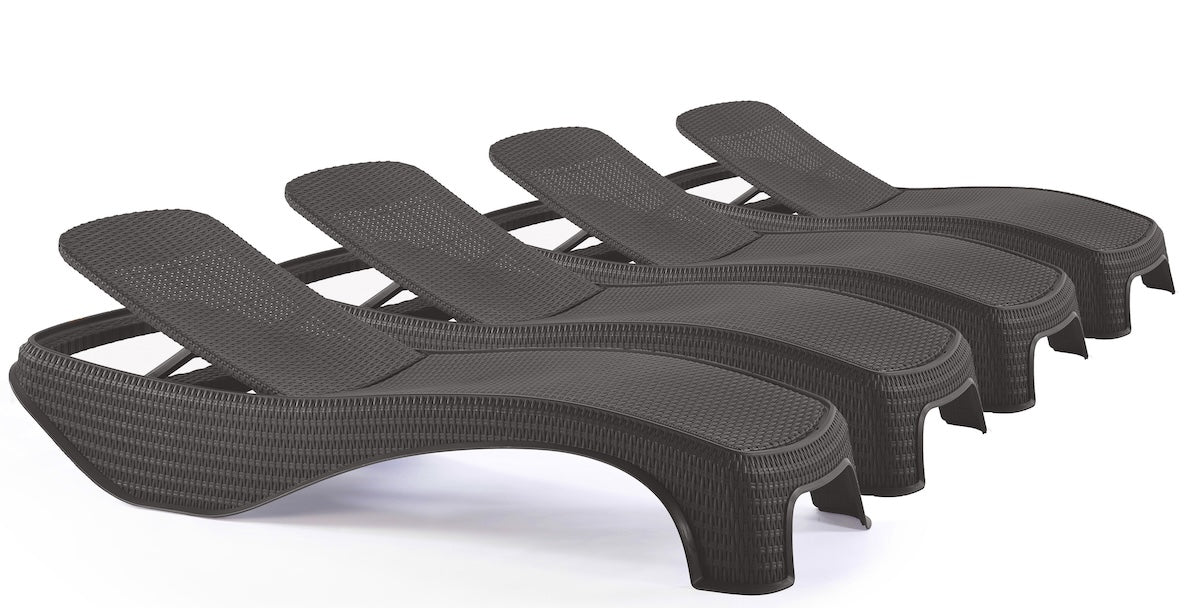 Keter Atlantic Sun Lounger - Graphite - 2 Pack - mazeproducts