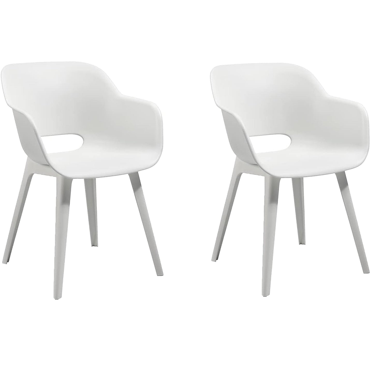 Keter Akola Dining Chair - White - 2 Pack - mazeproducts