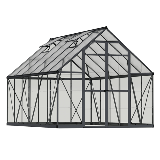 8' x 12' Balance Greenhouse - Grey Frame (2.5m x 3.7m) - mazeproducts