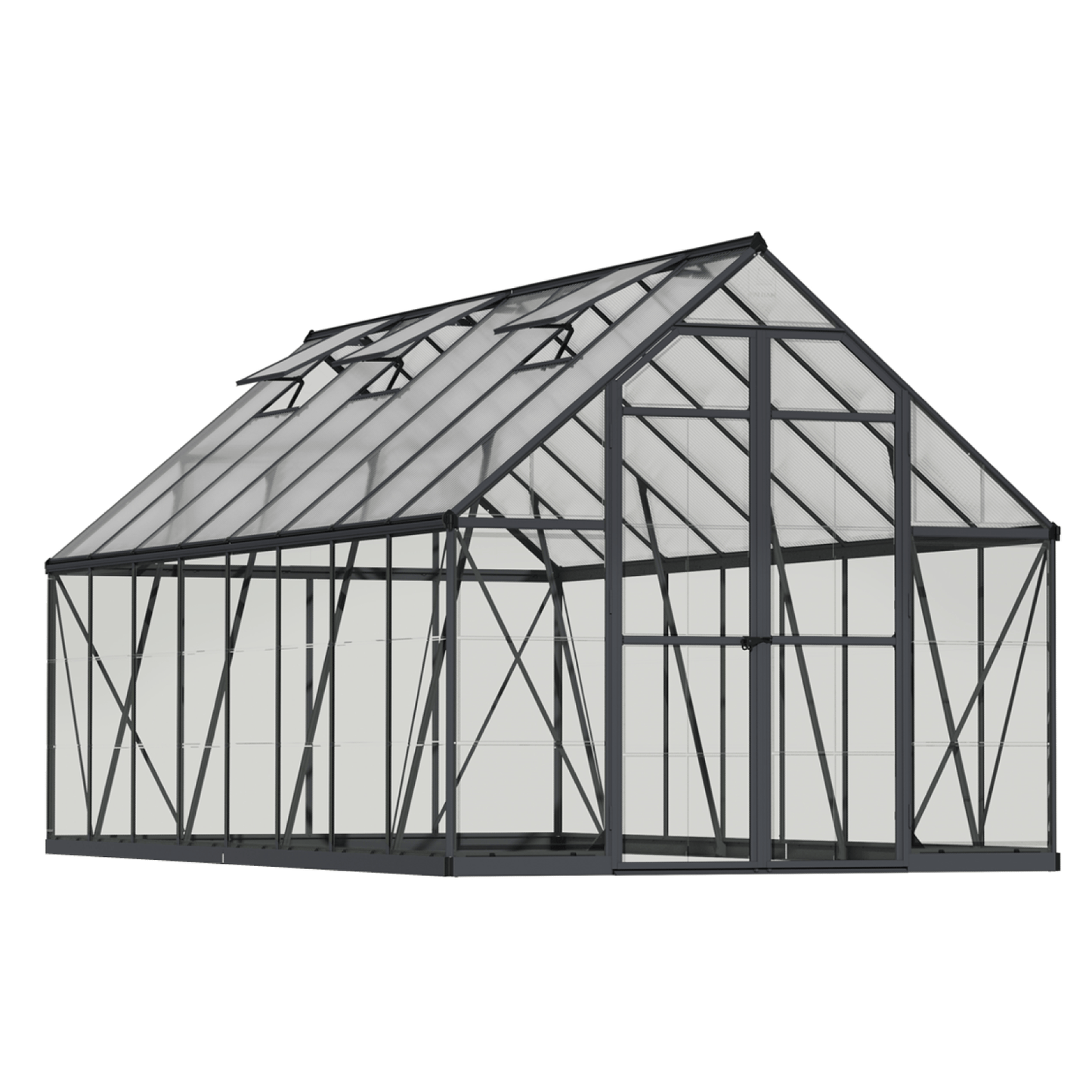 PRE ORDER: OCT. - 8' x 16' Balance Greenhouse - Grey Frame (2.5m x 4.9m) - mazeproducts