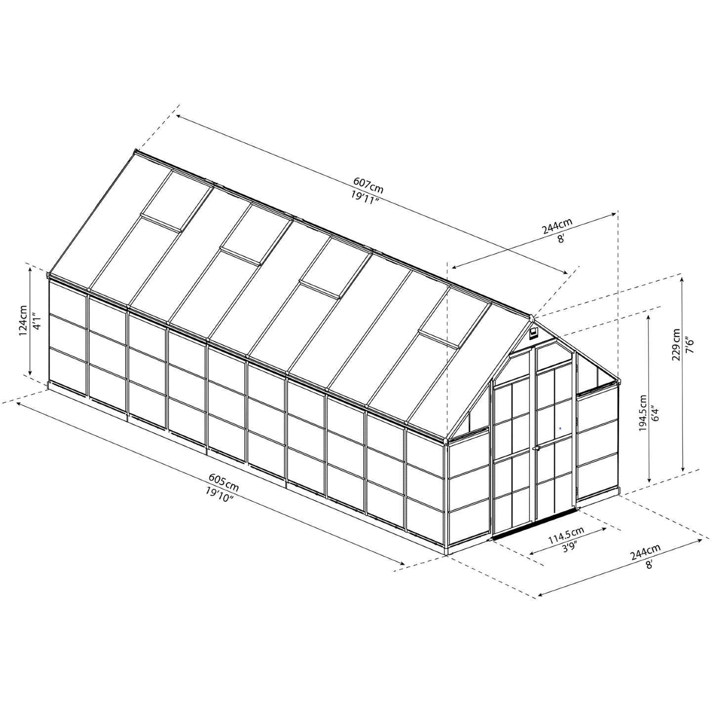 8' x 20' Balance Greenhouse (2.5m x 6.1m) - mazeproducts